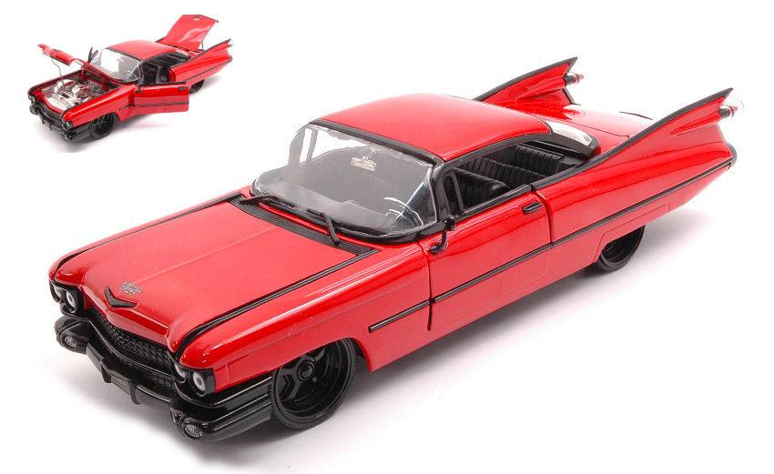 SCALE MODEL COMPATIBLE WITH CADILLAC DEVILLE HARDTOP 1959 RED/BLACK 1:24 JADA TOYS JADA99990R
