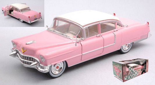 MODELLINO IN SCALA COMPATIBILE CON CADILLAC FLEETWOOD SERIE 60 1955 PINK WITH WHITE ROOF 1:24 GREENLIGHT GREEN84098