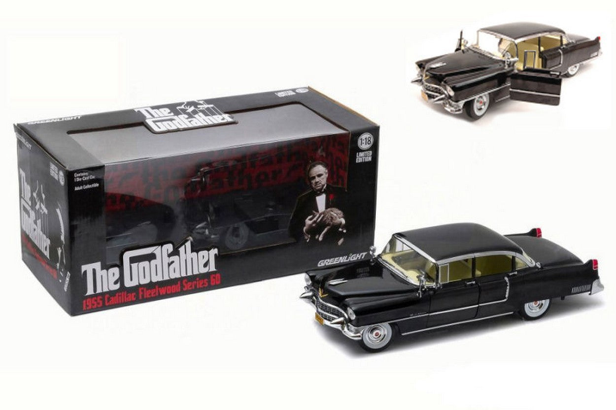 SCALE MODEL COMPATIBLE WITH CADILLAC FLEETWOOD SERIES 60 1955 THE GODFATHER" THE GODFATHER 1972 1:18 GREENLIGHT GREEN12949"