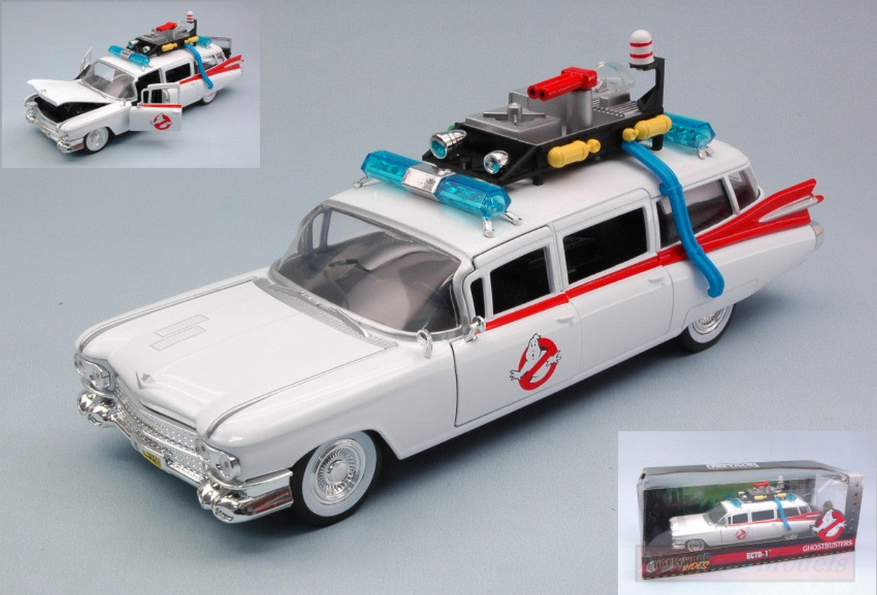 MODÈLE RÉDUIT COMPATIBLE AVEC CADILLAC GHOSTBUSTERS 1959 ECTO-1 1:24 JADA TOYS JADA99731