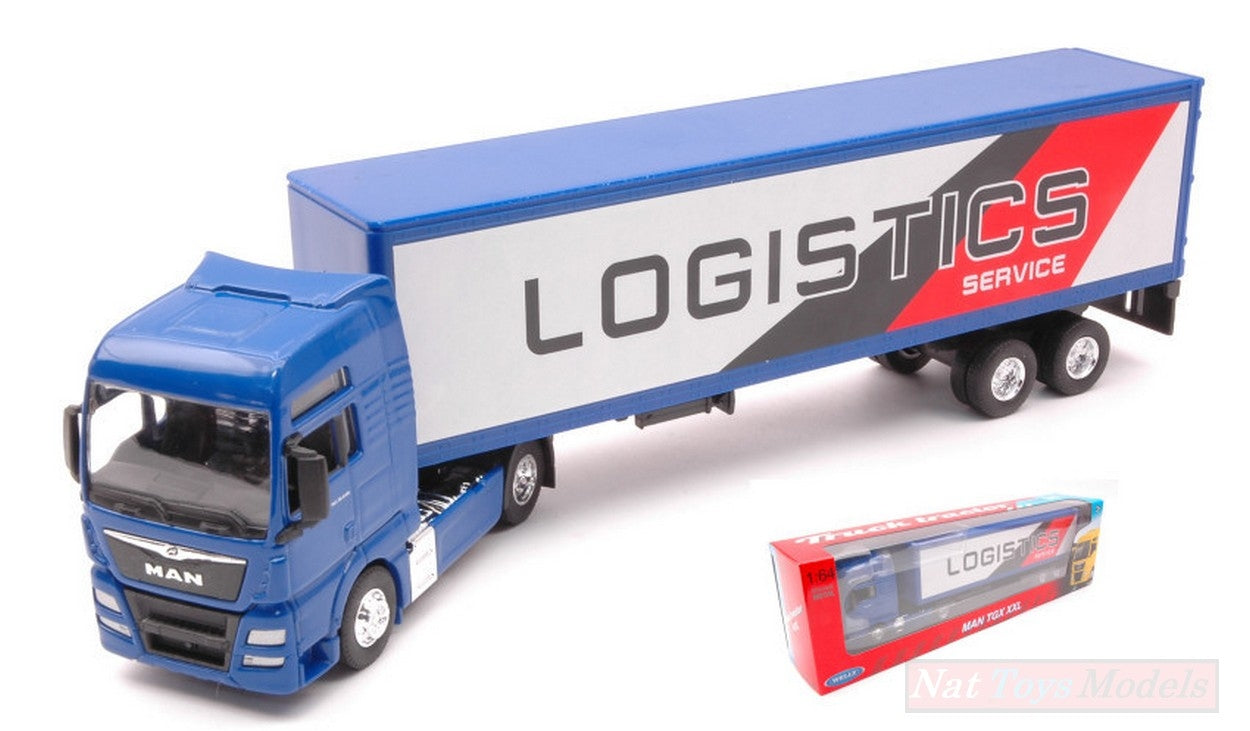 MODELLINO IN SCALA COMPATIBILE CON CAMION MAN TGX XXL LOGISTICS SERVICE 1:64  WELLY WE39707C