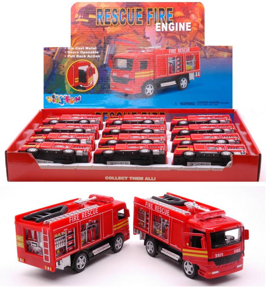 MODÈLE RÉDUIT COMPATIBLE AVEC CAMION DE POMPIERS 12,5 cm MODÈLE KINSMART KT432