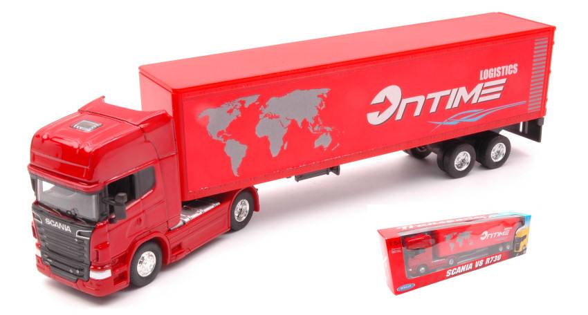 MODELLINO IN SCALA COMPATIBILE CON CAMION SCANIA V8 R730 LOGISTICS 1:64 WELLY WE39707A