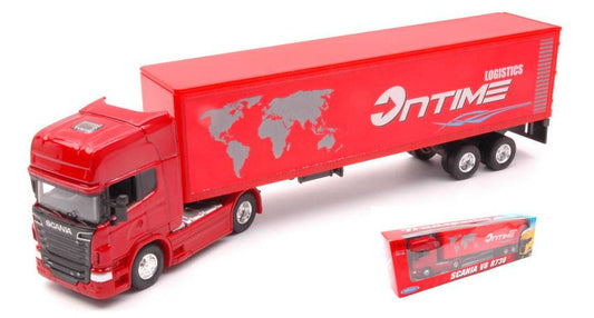 MODELLINO IN SCALA COMPATIBILE CON CAMION SCANIA V8 R730 LOGISTICS 1:64 WELLY WE39707A