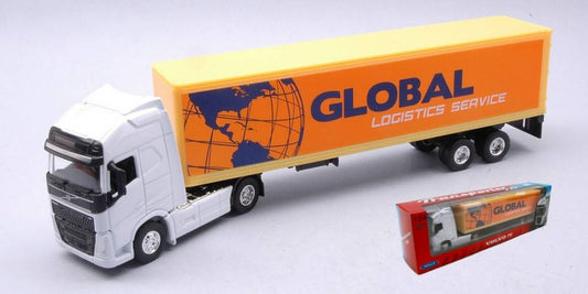 MODELLINO IN SCALA COMPATIBILE CON CAMION VOLVO FH GLOBAL LOGISTICS SERVICE 1:64 WELLY WE39707D