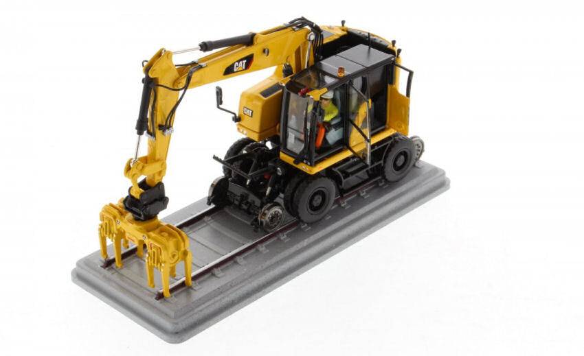 MODELLINO IN SCALA COMPATIBILE CON CAT M323F RAILROAD WHEELED EXCAVATOR 1:50 DIECAST MASTER DM85661
