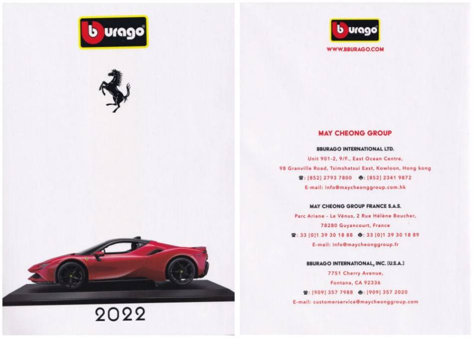 MODEL BOOK CATALOG BURAGO FERRARI 2022 PAGE 22 BURAGO BUCATFER2022