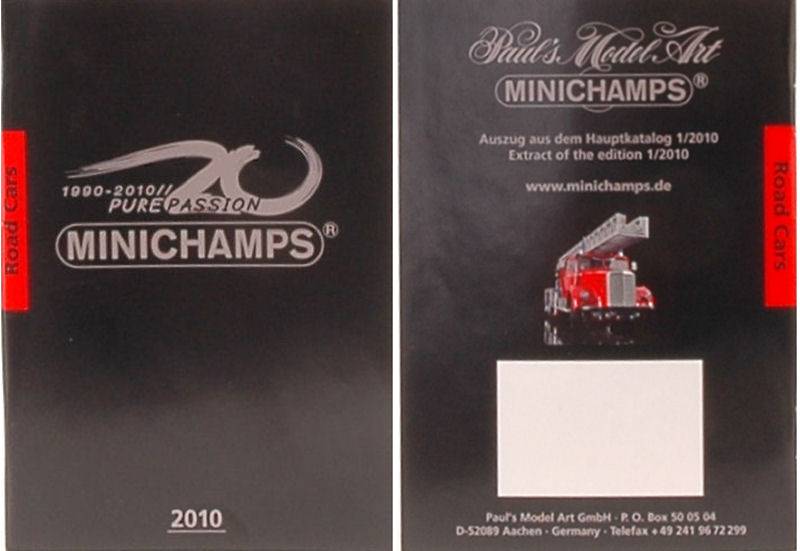 LIVRE DE MODELES CATALOGUE MINICHAMPS 2010 VOITURES DE ROUTE 1:43 FORMAT A6 PAGE 67 MINICHAMPS PMCAT2010-43