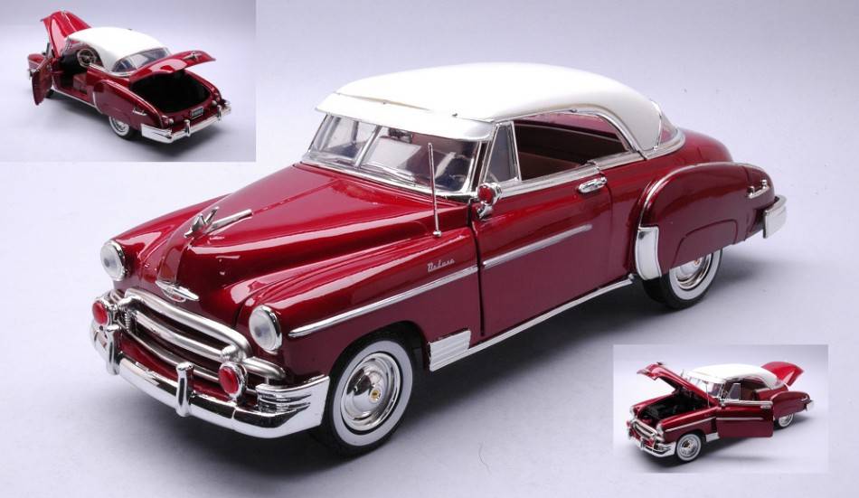 SCALE MODEL COMPATIBLE WITH CHEVROLET BEL AIR 1950 METALLIC RED 1:18 MOTORMAX MTM73111R