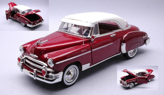 SCALE MODEL COMPATIBLE WITH CHEVROLET BEL AIR 1950 METALLIC RED 1:18 MOTORMAX MTM73111R
