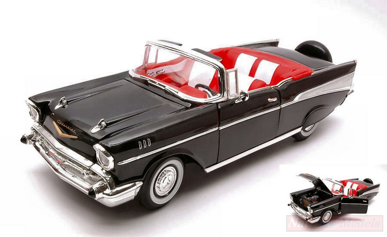 MODELLINO IN SCALA COMPATIBILE CON CHEVROLET BEL AIR 1957 BLACK 1:18 YAT MING YM92108BK