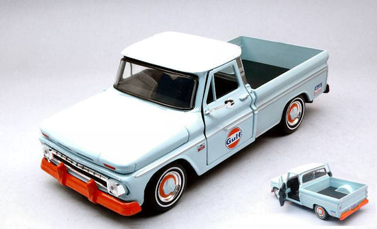 SCALE MODEL COMPATIBLE WITH CHEVROLET C10 FLEETSIDE PICK UP 1966 GULF 1:24 MOTORMAX MTM79648