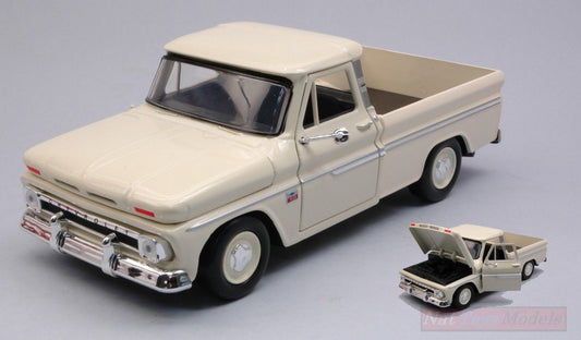 SCALE MODEL COMPATIBLE WITH CHEVROLET C10 FLETSIDE PICK-UP 1966 CREAM 1:24 MOTORMAX MTM73355BE