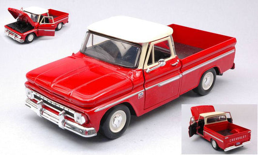 SCALE MODEL COMPATIBLE WITH CHEVROLET C10 FLETSIDE PICK-UP 1966 RED 1:24 MOTORMAX MTM73355R