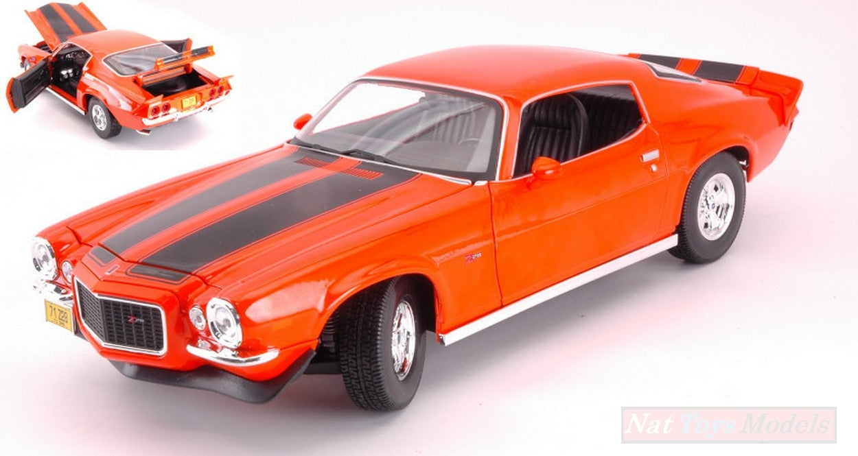 MODELLINO IN SCALA COMPATIBILE CON CHEVROLET CAMARO Z/28 1971 ORANGE 1:18 MAISTO MI31131OR