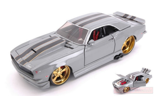 SCALE MODEL COMPATIBLE WITH CHEVROLET CAMARO Z28 1968 GREY/BLACK 1:24 MAISTO MI32508
