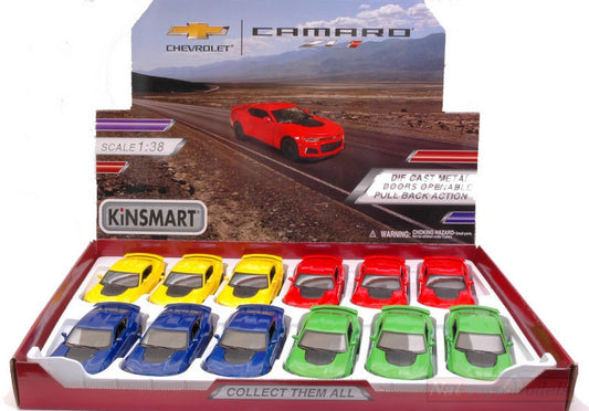 MODELLINO IN SCALA COMPATIBILE CON CHEVROLET CAMARO ZL1 2017 COL.ASS.1:38 cm 12 KINSMART KT5399D