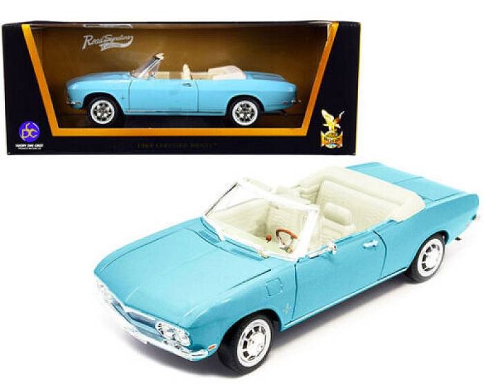SCALE MODEL COMPATIBLE WITH CHEVROLET CORVAIR MONZA CABRIO 1969 LIGHT BLUE 1:18 LUCKY DIE CAST LDC92498LB