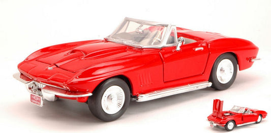 MODELLINO IN SCALA COMPATIBILE CON CHEVROLET CORVETTE 1967 RED 1:24 MOTORMAX MTM73224R