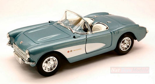 MODELLINO IN SCALA COMPATIBILE CON CHEVROLET CORVETTE 1967 SILVERBLUE 1:24 YAT MING YM24201LB