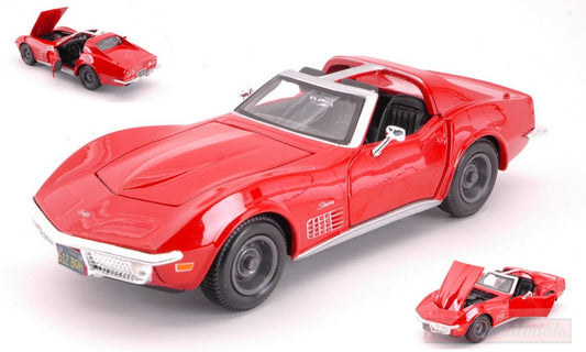 SCALE MODEL COMPATIBLE WITH CHEVROLET CORVETTE 1970 RED 1:24 MAISTO MI31202R