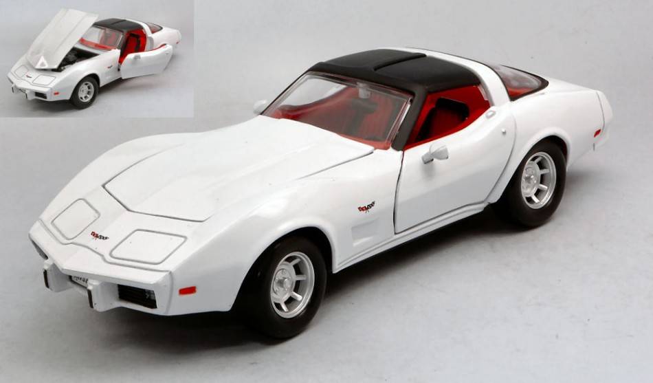 SCALE MODEL COMPATIBLE WITH CHEVROLET CORVETTE 1979 WHITE 1:24 MOTORMAX MTM73244W