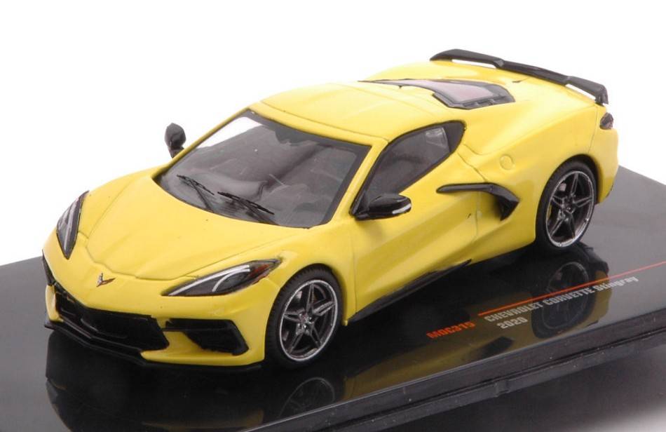 SCALE MODEL COMPATIBLE WITH CHEVROLET CORVETTE C8 2020 YELLOW 1:43 IXO MODEL MOC315