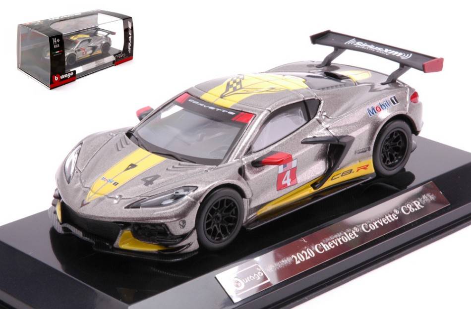 SCALE MODEL COMPATIBLE WITH CHEVROLET CORVETTE C8R N.4 2020 GRAY 1:43 BURAGO BU38312