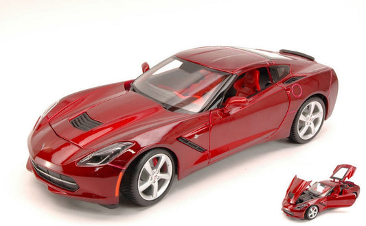 MODELLINO IN SCALA COMPATIBILE CON CHEVROLET CORVETTE STINGRAY 2014 METALLIC RED 1:18 MAISTO MI31182R