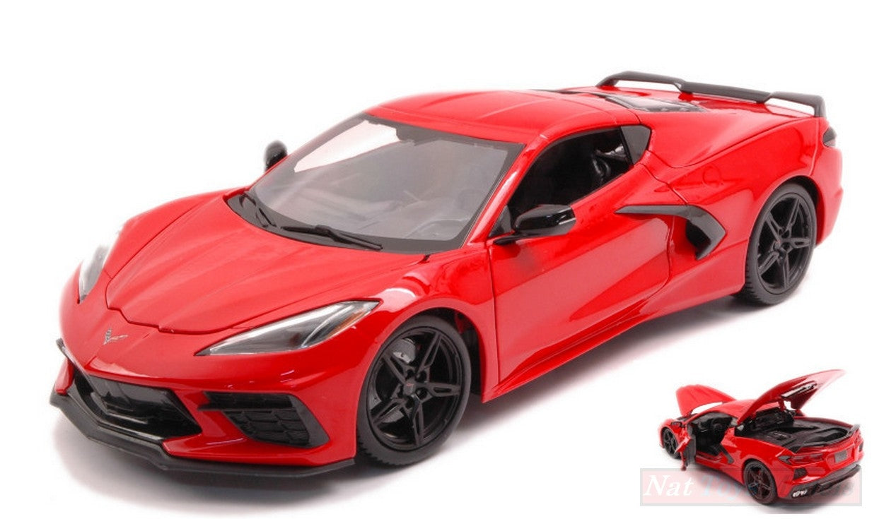 MODELLINO IN SCALA COMPATIBILE CON CHEVROLET CORVETTE STINGRAY 2020 RED 1:18 MAISTO MI31447R