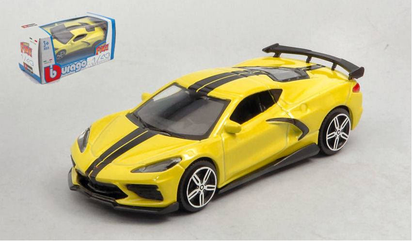 SCALE MODEL COMPATIBLE WITH CHEVROLET CORVETTE STINGRAY COUPE' 2020 YELLOW 1:43 BURAGO BU30447Y