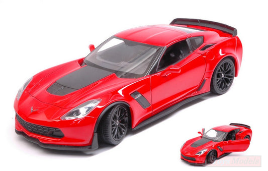 SCALE MODEL COMPATIBLE WITH CHEVROLET CORVETTE Z06 RED 1:24 WELLY WE24085R