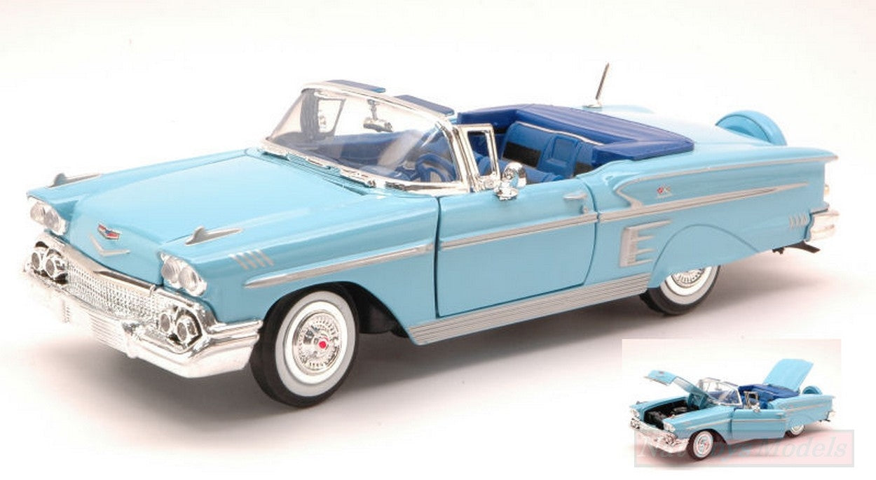 SCALE MODEL COMPATIBLE WITH CHEVROLET IMPALA 1958 LIGHT BLUE 1:24 MOTORMAX MTM73267LB
