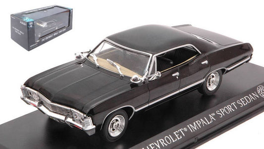 SCALE MODEL COMPATIBLE WITH CHEVROLET IMPALA SPORT SEDAN 1967 TUXEDO BLACK 1:43 GREENLIGHT GREEN86443