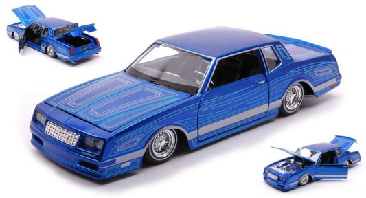 SCALE MODEL COMPATIBLE WITH CHEVROLET MONTE CARLO LOWRIDER 1986 BLUE 1:24 MAISTO MI32542