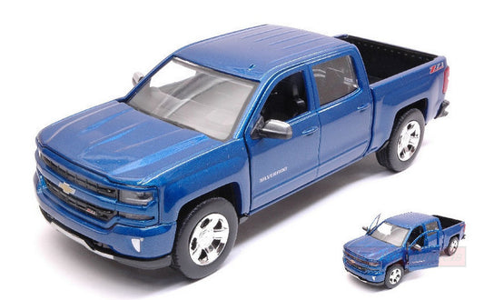 SCALE MODEL COMPATIBLE WITH CHEVROLET SILVERADO 1500 LT Z71 CREW CAB.2017 BLUE 1:24 MOTORMAX MTM79348BL