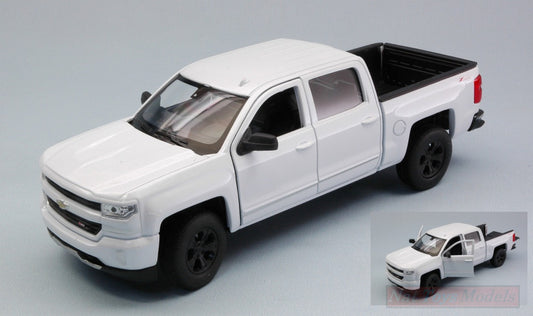 SCALE MODEL COMPATIBLE WITH CHEVROLET SILVERADO 2017 WHITE 1:24-27 WELLY WE24083W