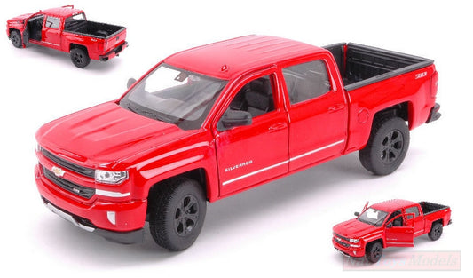 SCALE MODEL COMPATIBLE WITH CHEVROLET SILVERADO RED 1:24-27 WELLY WE24083R