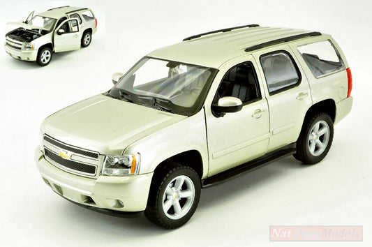SCALE MODEL COMPATIBLE WITH CHEVROLET TAHOE 2008 SILVER 1:24-27 WELLY WE22509GD