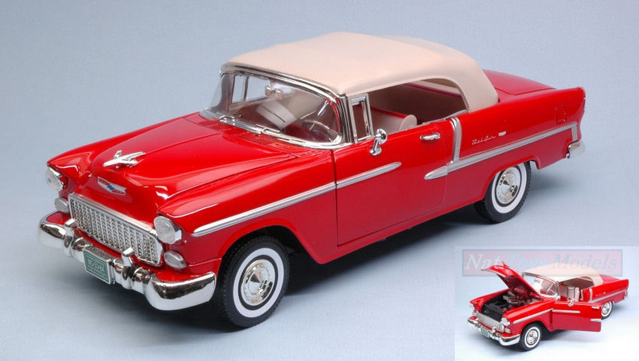 MODELLINO IN SCALA COMPATIBILE CON CHEVY BEL AIR 1955 RED 1:18 MOTORMAX MTM73184RD