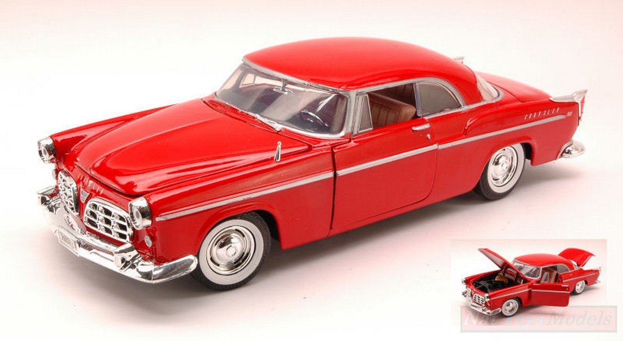 SCALE MODEL COMPATIBLE WITH CHRYSLER C300 1955 RED 1:24 MOTORMAX MTM73302RD