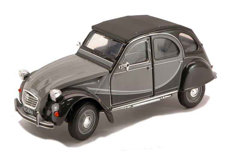SCALE MODEL COMPATIBLE WITH CITROEN 2 CV CHARLESTON 1980 GREY/BLACK 1:24 WELLY WE4009G