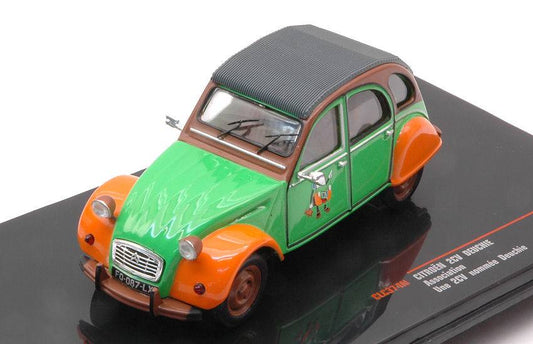 MODELE REDUIT COMPATIBLE AVEC CITROEN 2 CV VERT/ORANGE 1978 "DEUCHIE" DONATION 1:43 IXO MODEL CLC374N