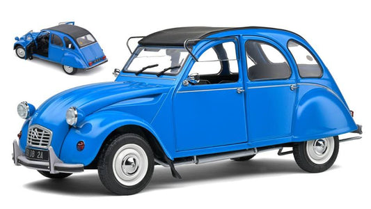 MODELE REDUIT COMPATIBLE AVEC CITROEN 2CV 6 1982 BLEU PETROLE 1:18 SOLID SL1805026