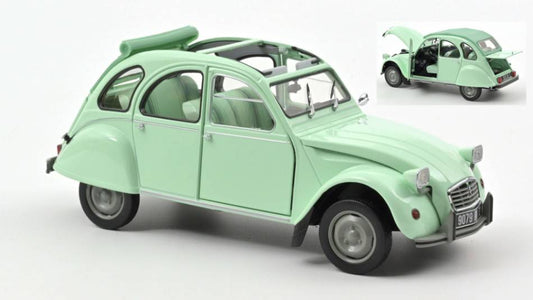 SCALE MODEL COMPATIBLE WITH CITROEN 2CV 6 CLUB 1982 GREEN 1:18 NOREV NV181486