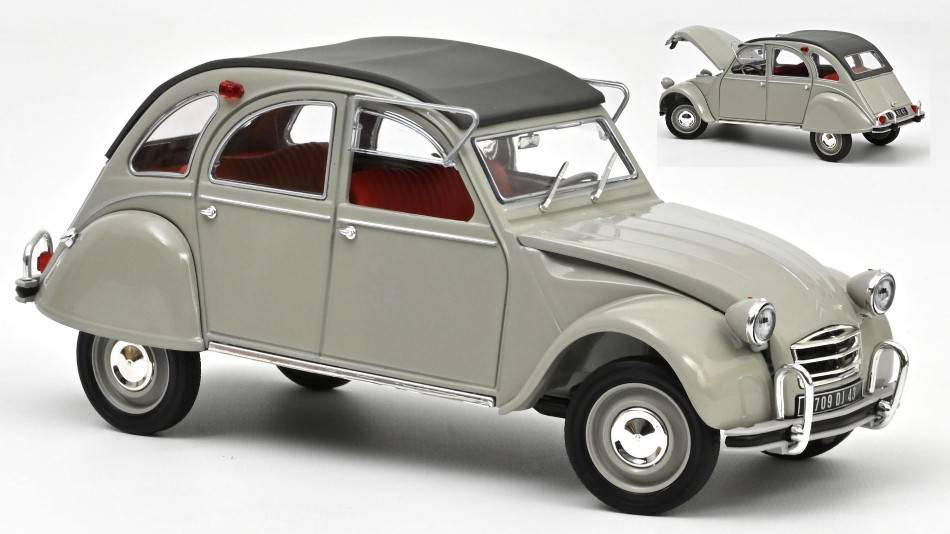 SCALE MODEL COMPATIBLE WITH CITROEN 2CV AZAM 1966 ROSE' GRAY 1:18 NOREV NV181430