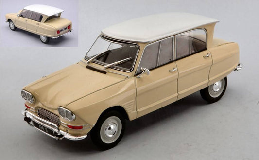SCALE MODEL COMPATIBLE WITH CITROEN AMI 6 LIGHT YELLOW/WHITE 1:24 WHITEBOX WB124104