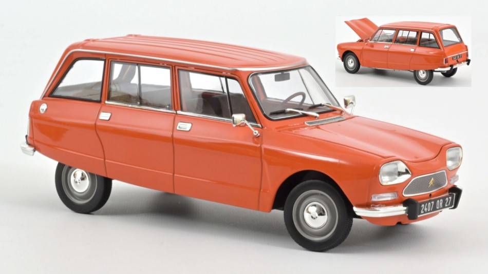 SCALE MODEL COMPATIBLE WITH CITROEN AMI 8 1975 ORANGE 1:18 NOREV NV181674