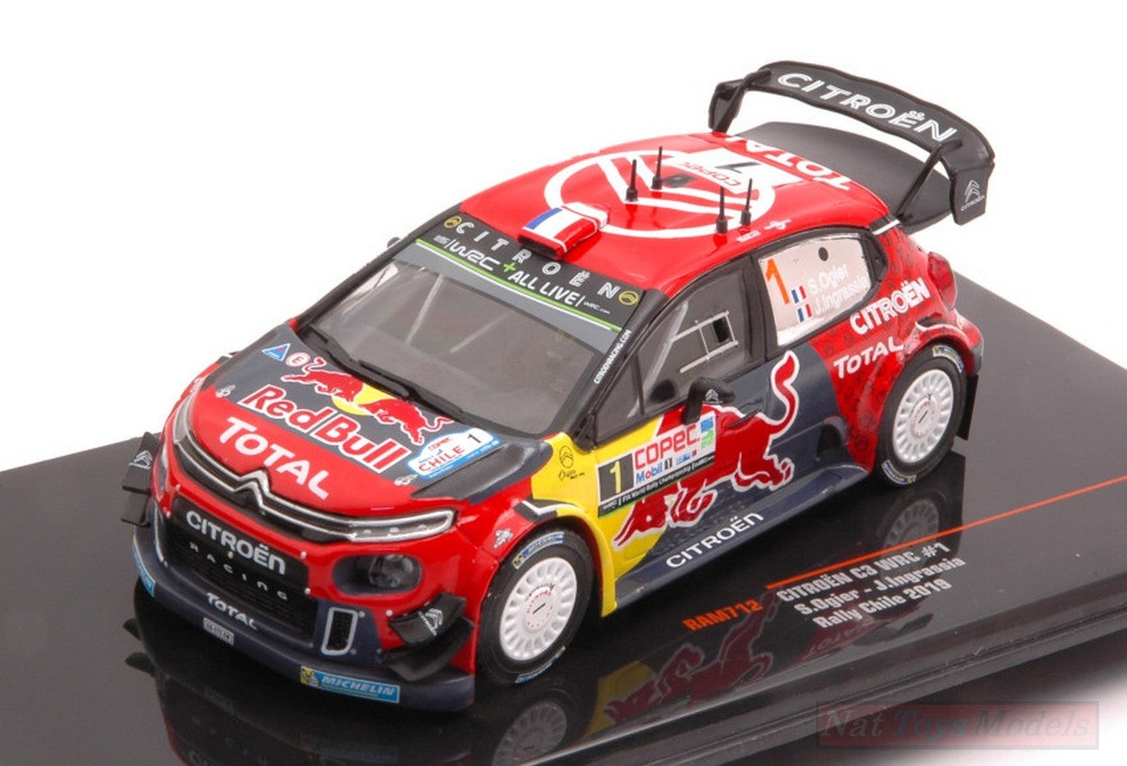 SCALE MODEL COMPATIBLE WITH CITROEN C 3 WRC N.4 WRC RALLY CHILE 2019 OGIER-INGRASSIA 1:43 IXO MODEL RAM712