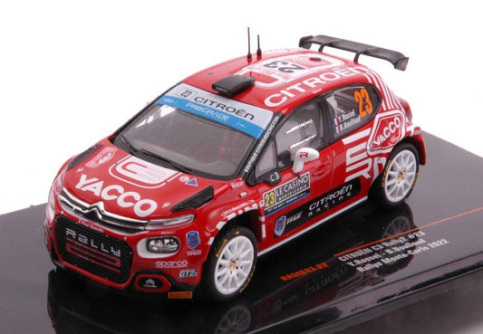 MODELE REDUIT COMPATIBLE AVEC CITROEN C3 RALLY2 N.23 RALLYE MONTE CARLO 2022 ROSSEL/BOULLOUD 1:43 IXO MODEL RAM843